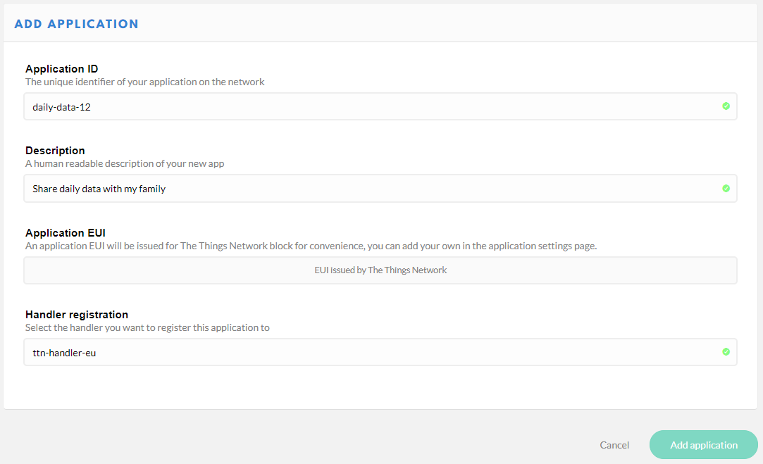 TTN Add application