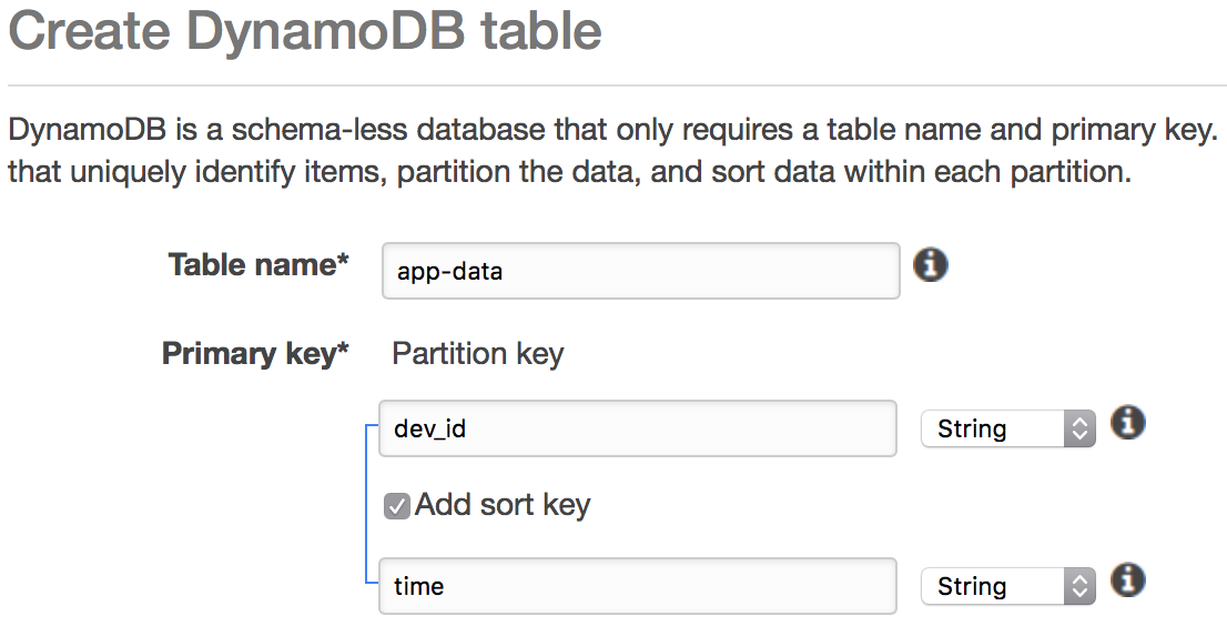 Create table