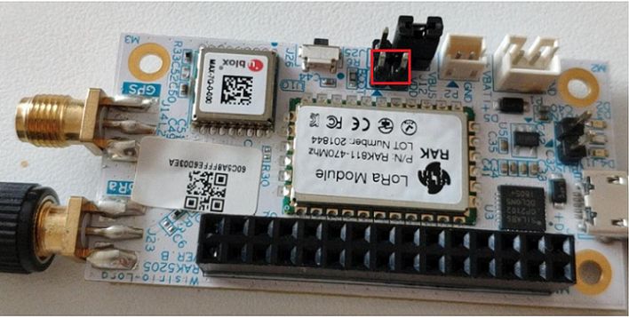 Figure 1: RAK5205 Boot and VCC 