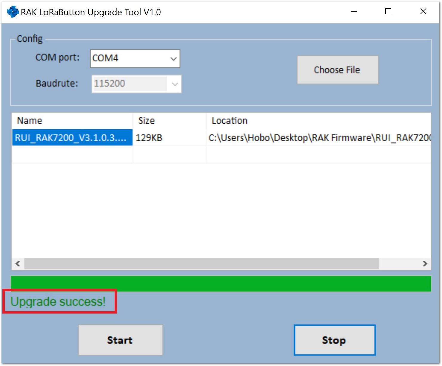 Figure 4: Successfully Upgraded Firmware