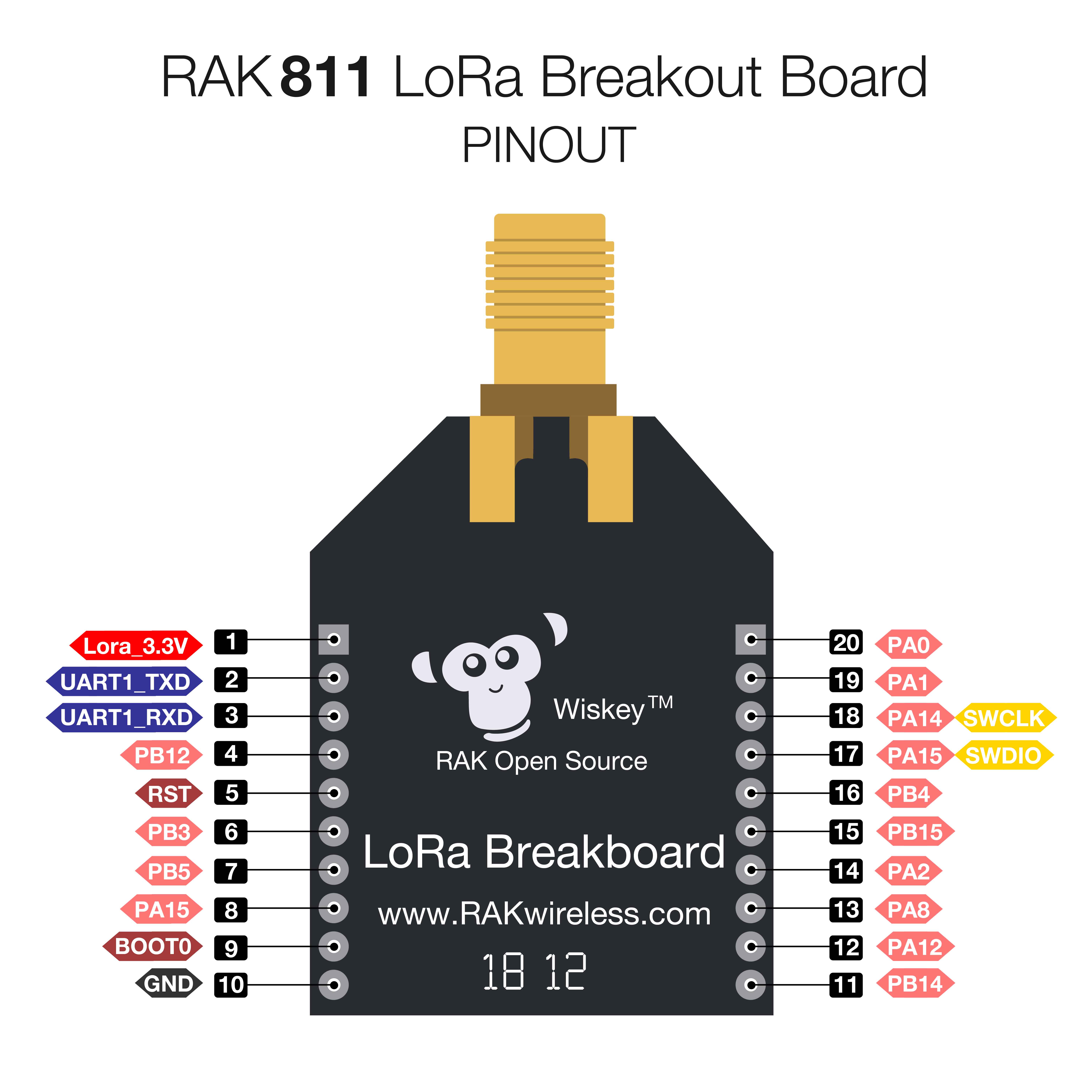 Figure 1: RAK811 Pinout