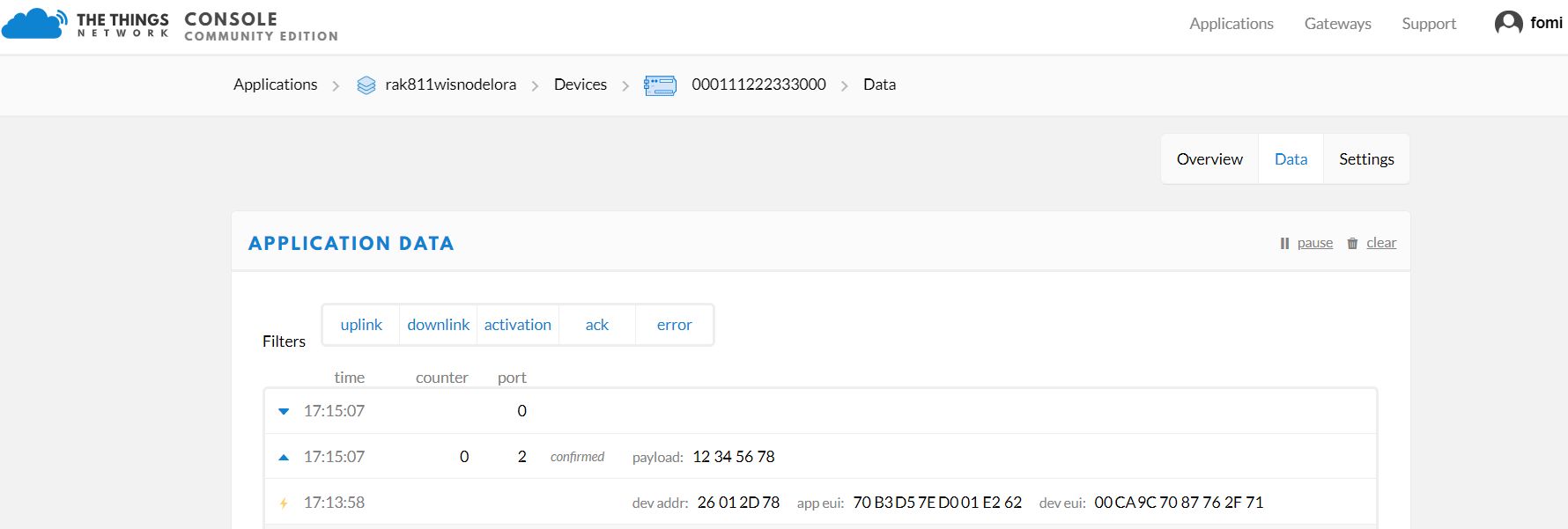 Figure 15: OOTA Data Viewing