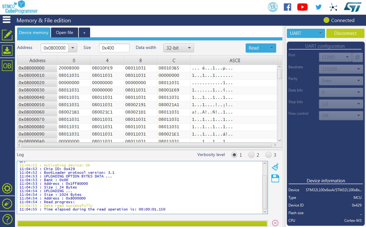 Figure 4: Successful Connection Log to your Device