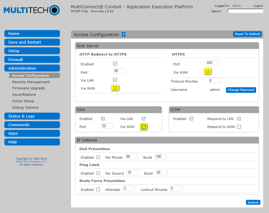 Access Configuration