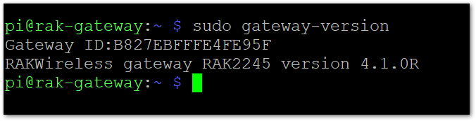 Figure 2: Gateway ID using the command line
