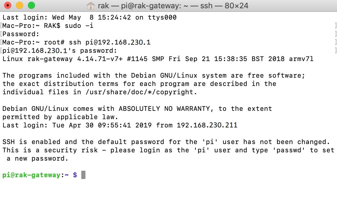 Figure 8: SSH in Mac OS