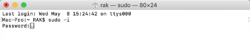 Figure 4: SSH in Mac OS