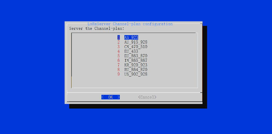 Figure 6: Selecting the Channel Plan for LoRaServer