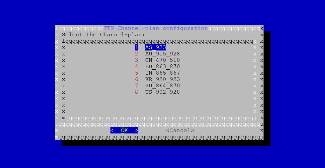 Figure 5: Selecting the TTN Channel Plan