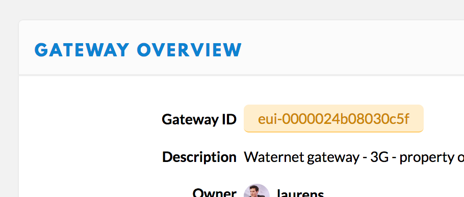 Gateway with EUI 0000024b08030c5f