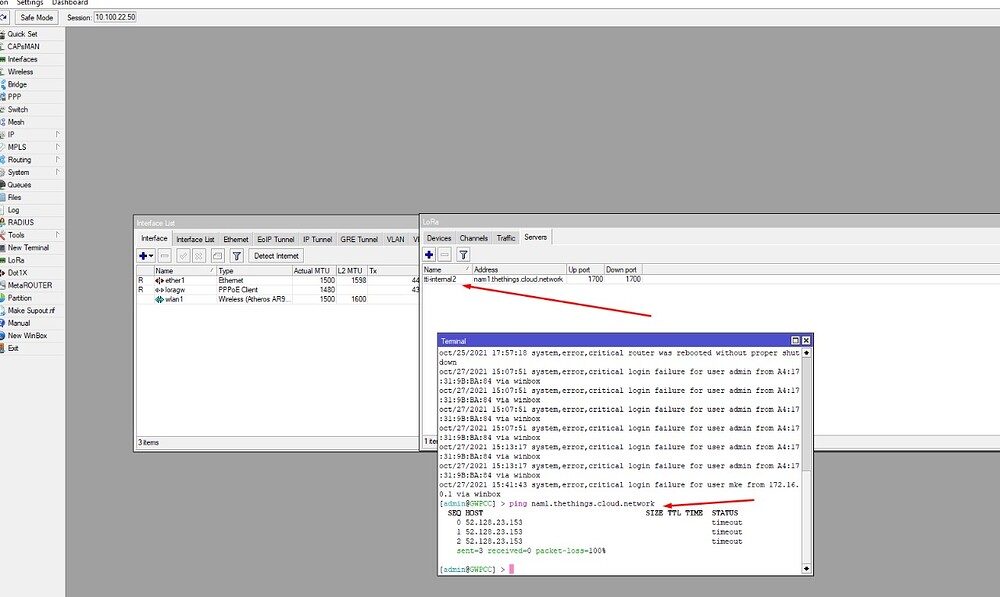 ping to server