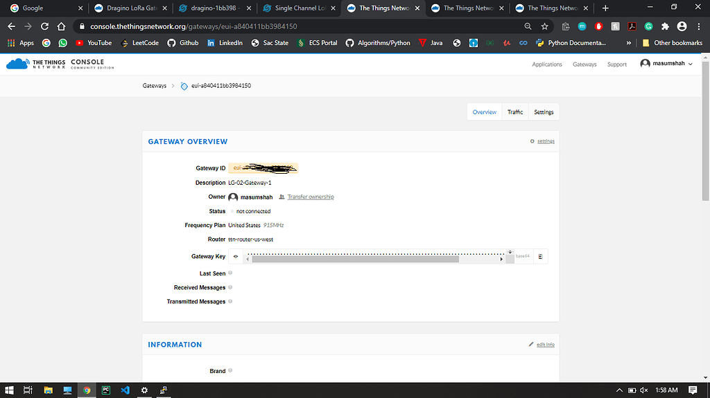 Gateway showing not connected on ttn gateway page suddenly - The Things ...