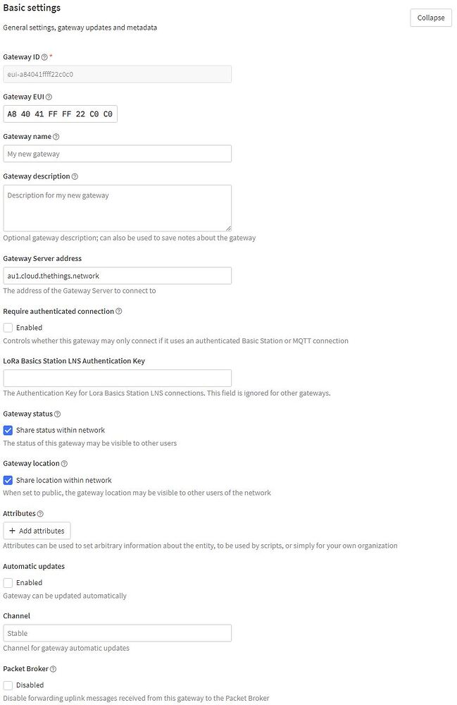 Gateway - Settings 1