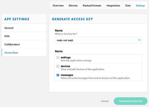 TTN Console manage keys