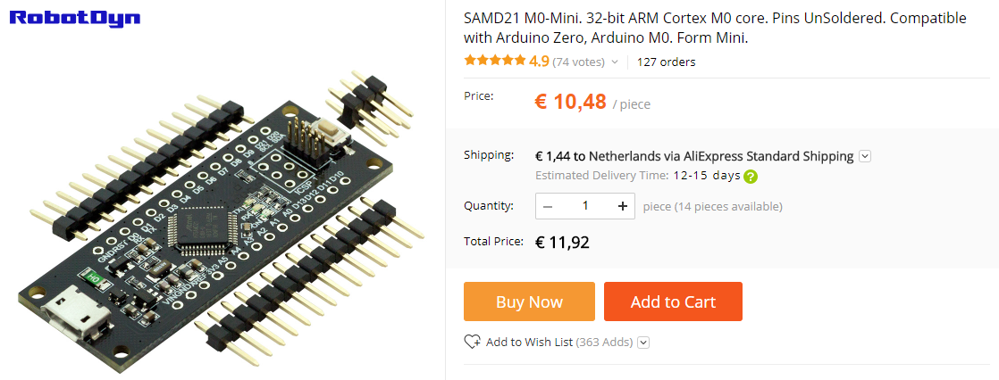 SAMD21 M0-Mini ARM Cortex M0
