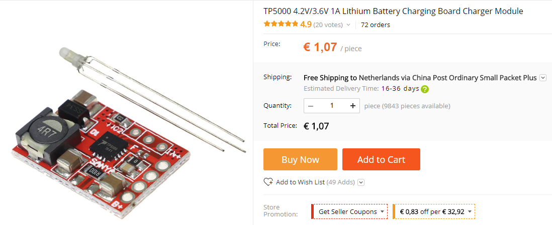 6V Lithium Battery Charging Module