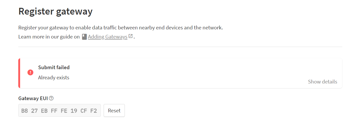 instance default gateway already exists