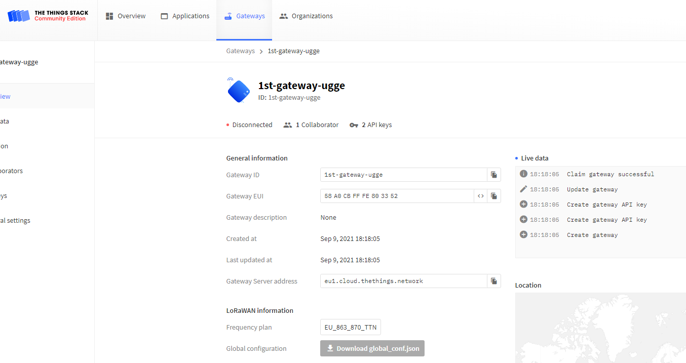 New TTIG-868 gateway: no connection - The Things Network