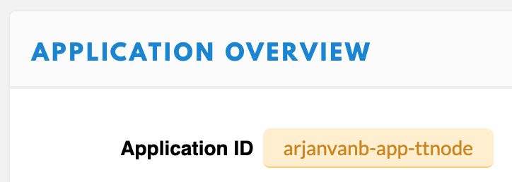 TTN Console Application ID