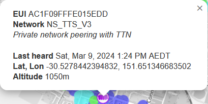 TTI gw on TTN mapper