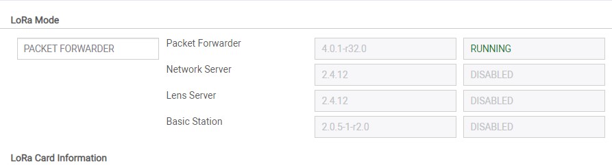 Packet Forwarder Running