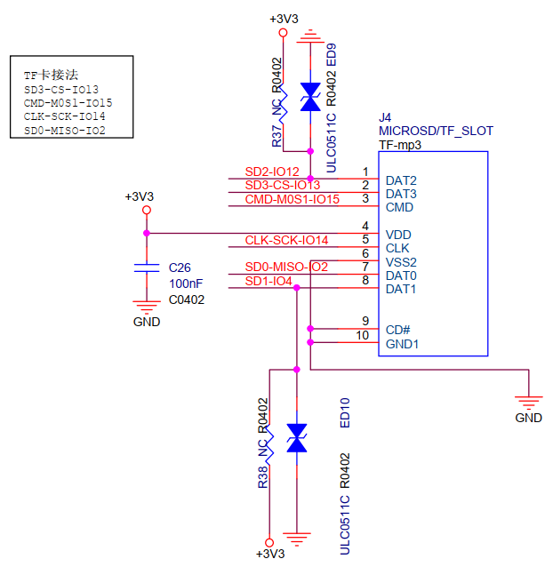 TTGO V2.1.6 microSD schematic diagram