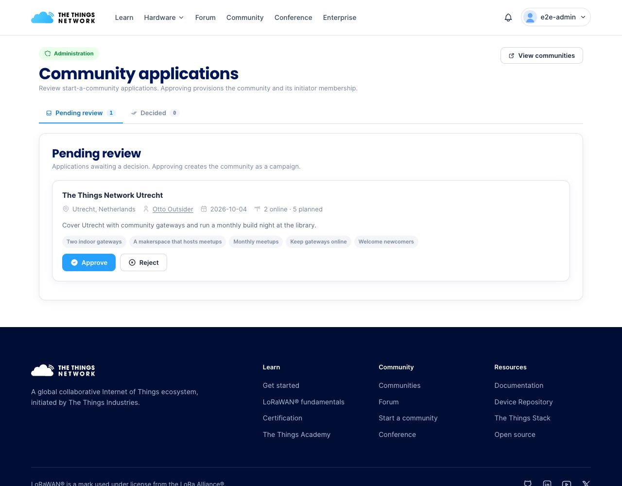 Community applications with one pending application