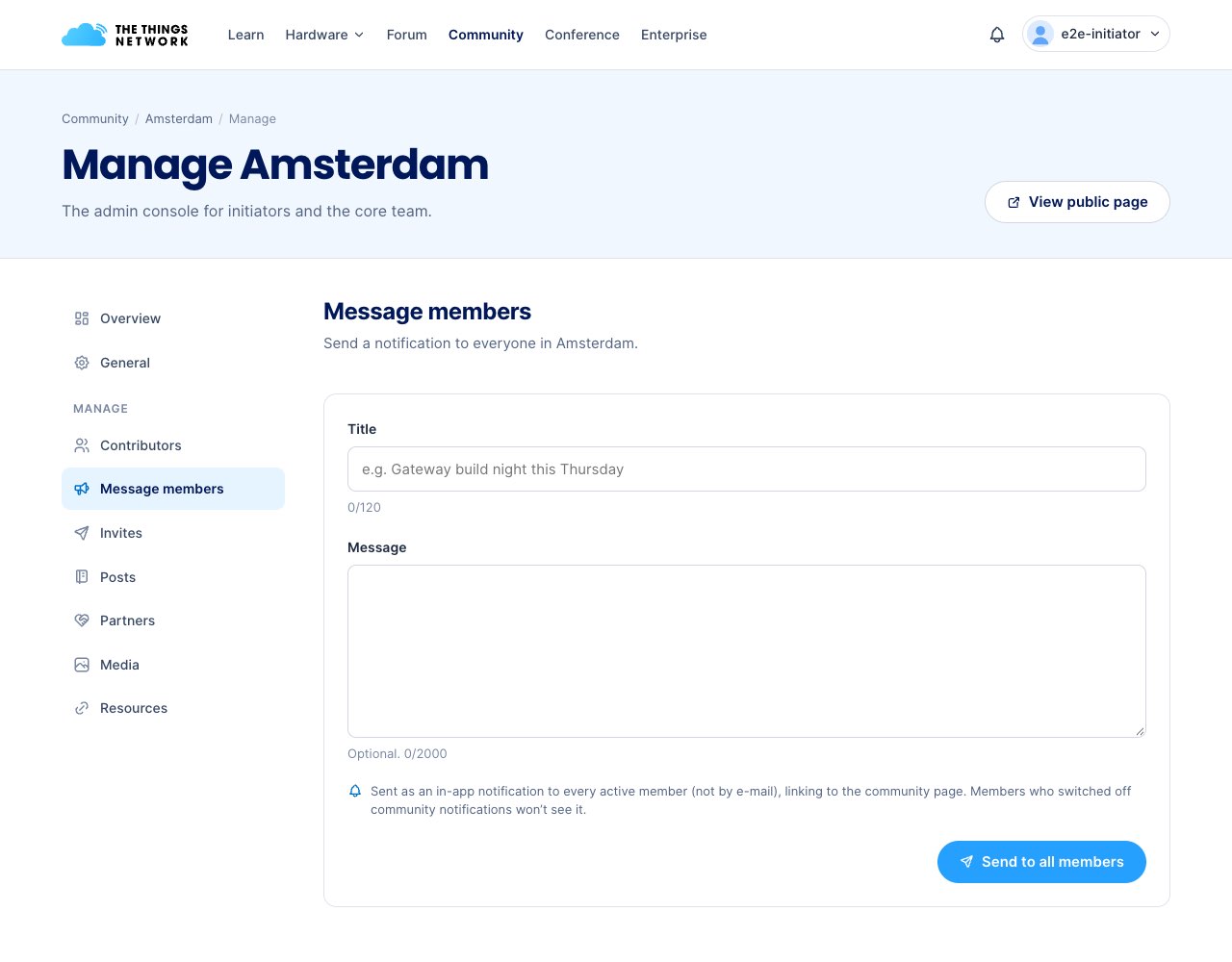 Admin console Message members