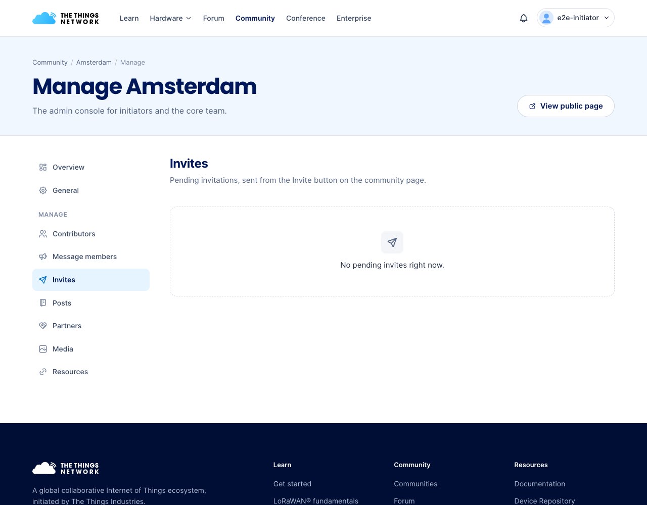 Admin console Invites