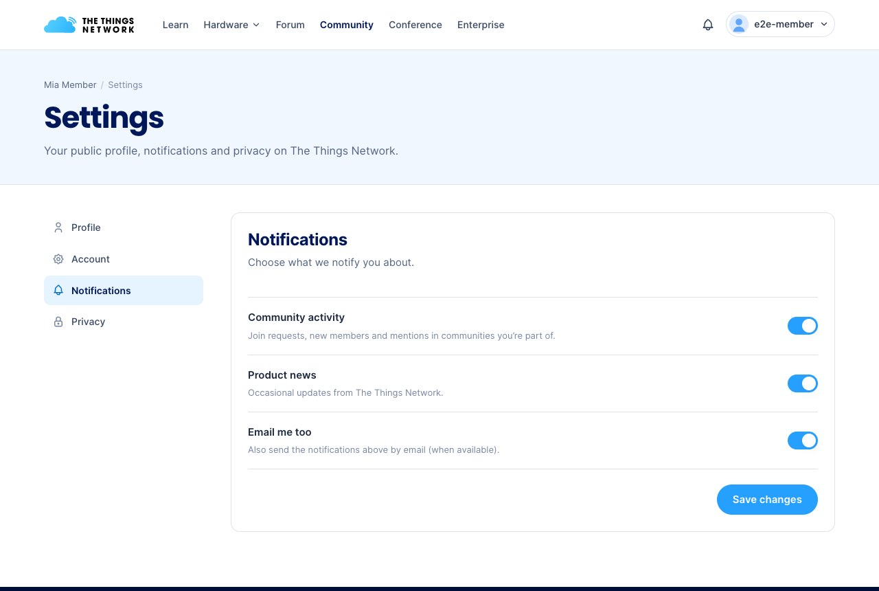 Settings, Notifications section