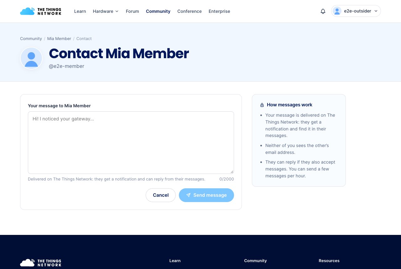 Contact a member form with 'How messages work'