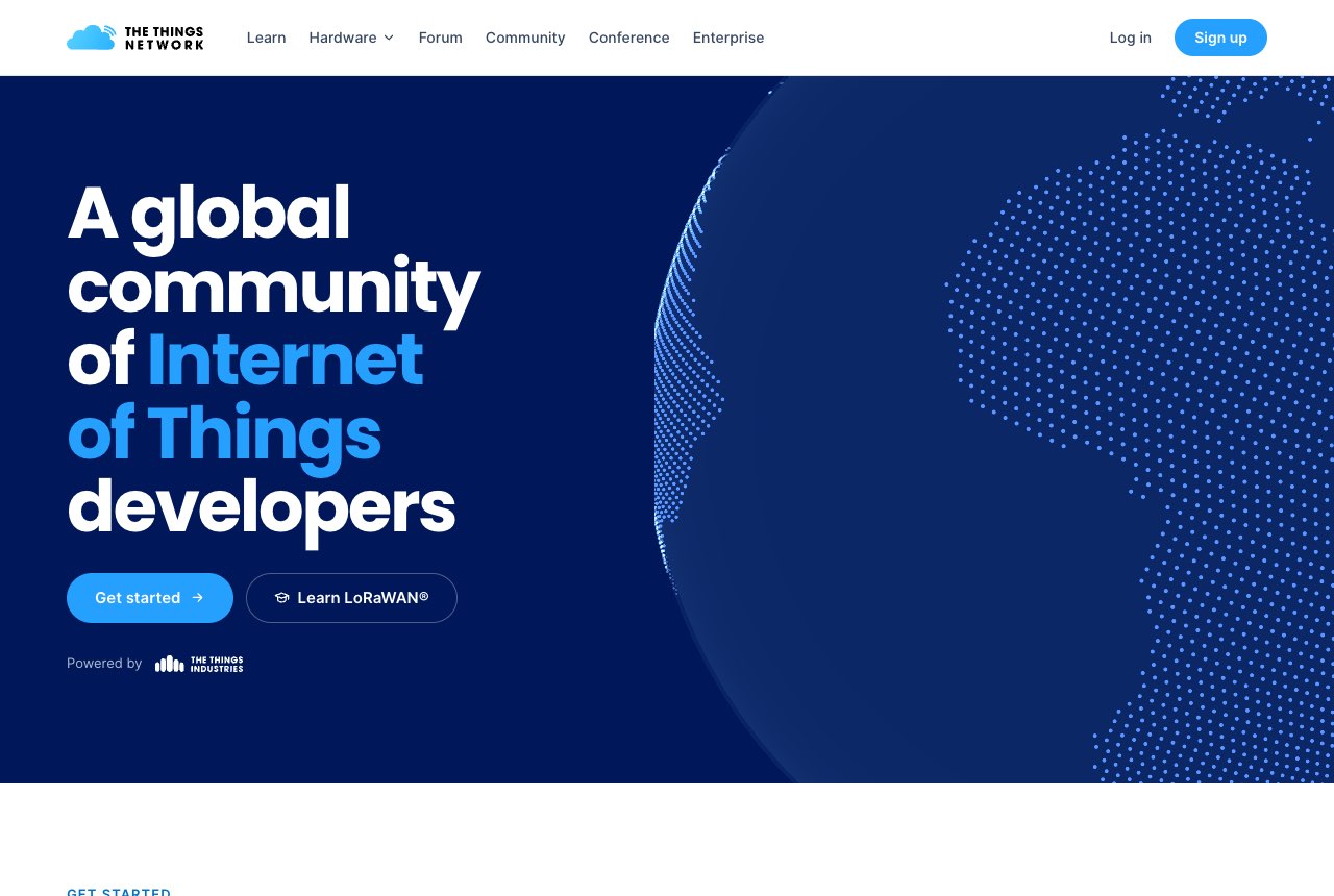 The homepage with the headline 'A global community of Internet of Things developers'