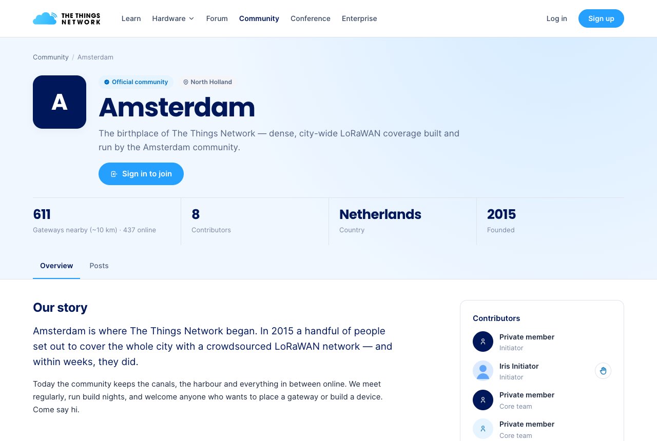 Amsterdam community page