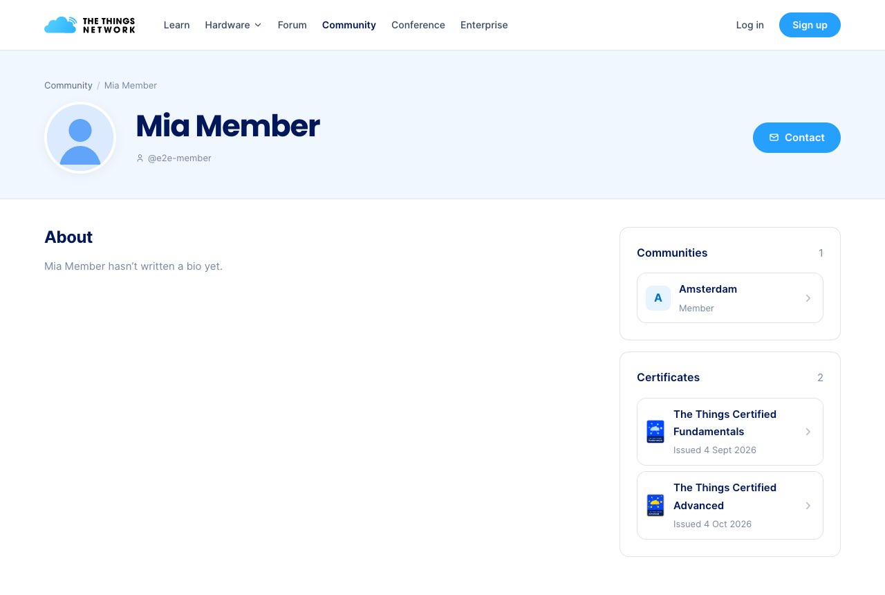 A public member profile