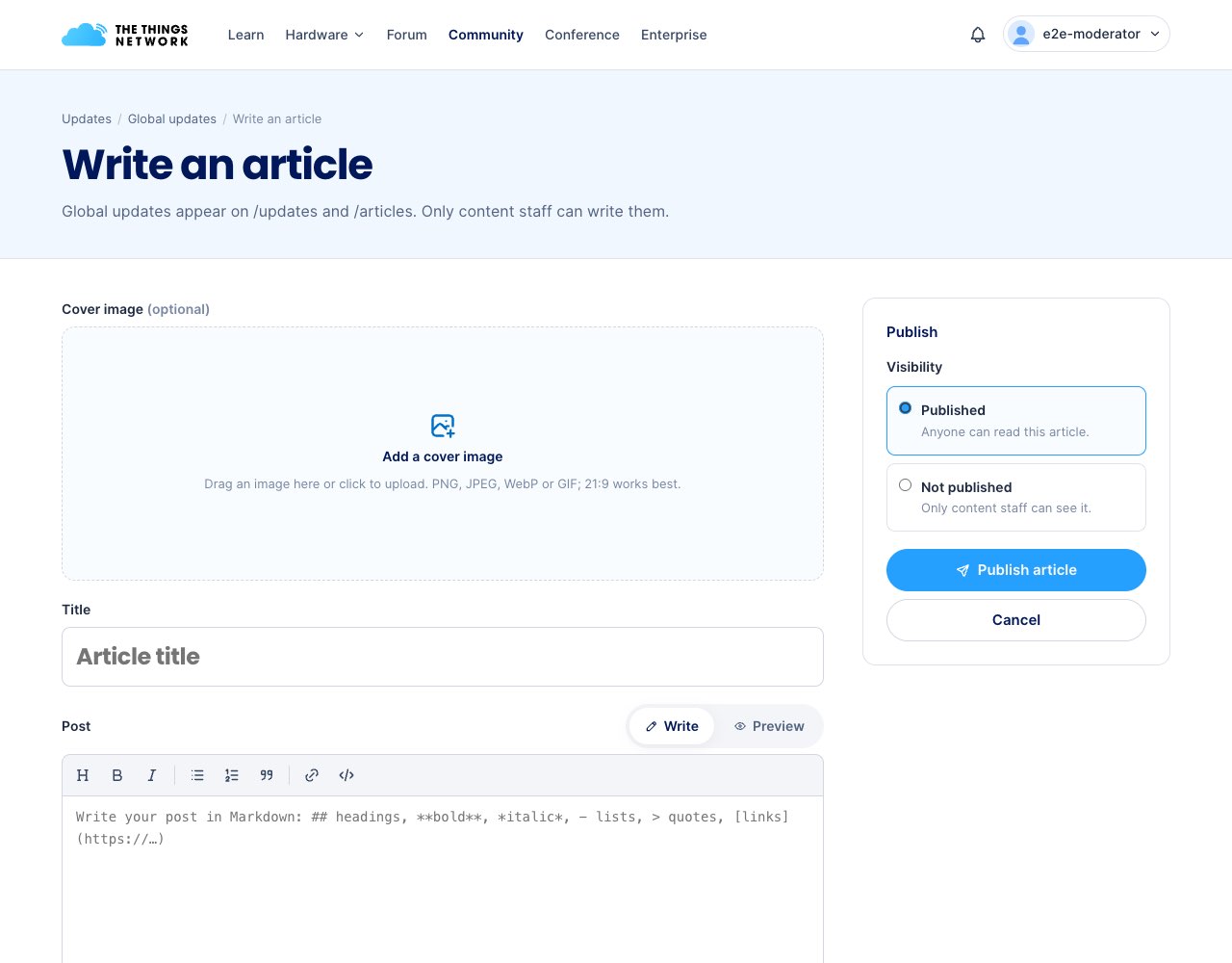 Write an article editor